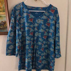 North style v neck 3/4 sleeve T-shirt